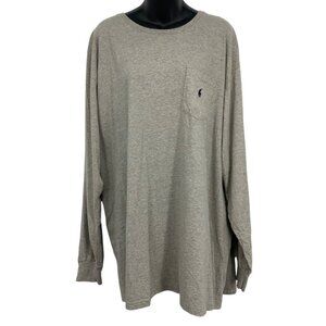 Ralph Lauren Men XL Extra Large Heather Gray Long Sleeve Tee Shirt T-Shirt New